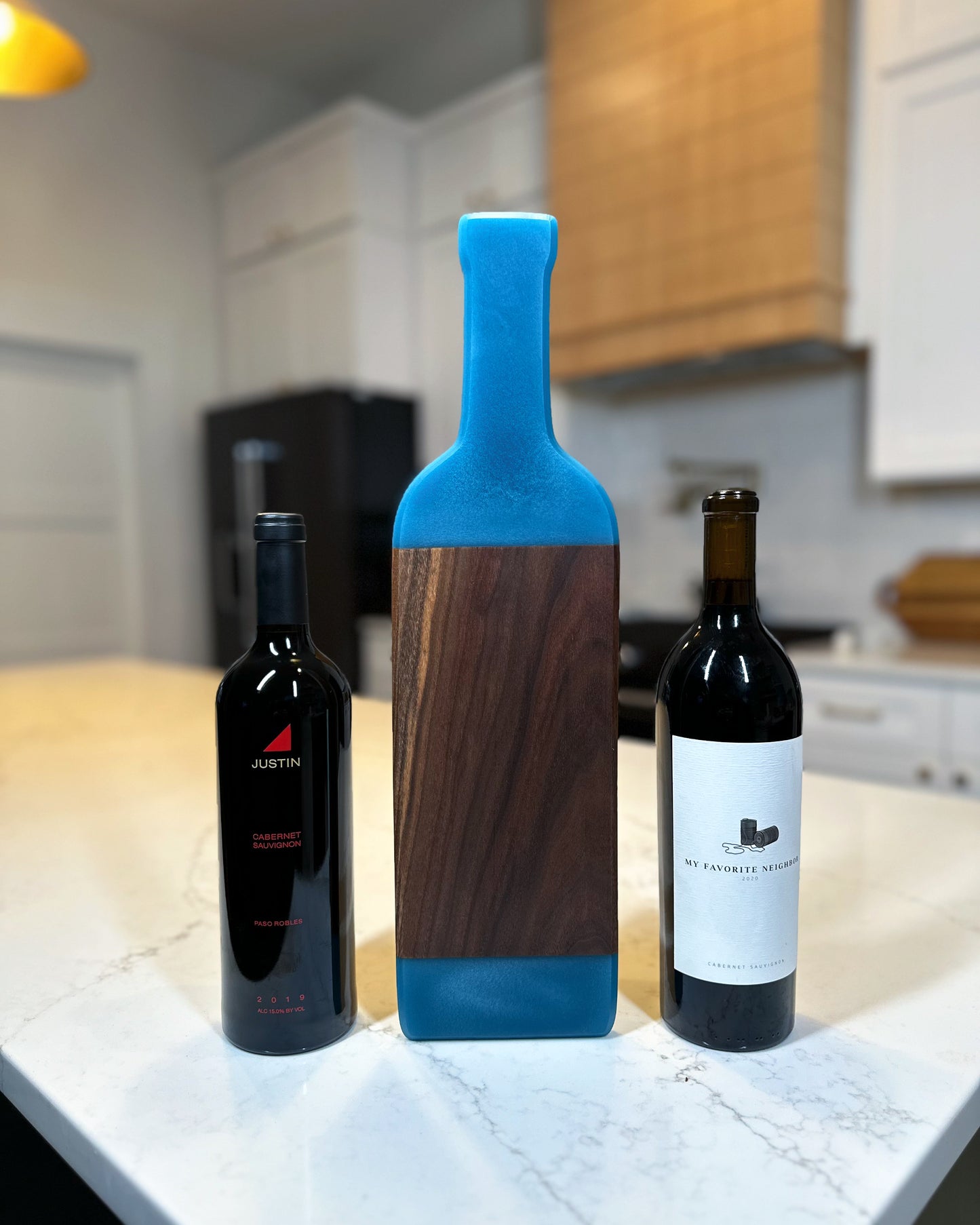 Wine Bottle Epoxy Resin Charcuterie Board